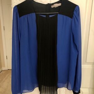 Royal blue chiffon blouse